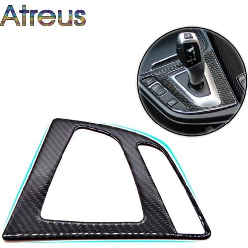Atreus Carbon Fiber Car Stickers Shift Panel Interior Decorative Trim For BMW F30 F35 Accessories 3-Series GT 320i 328i