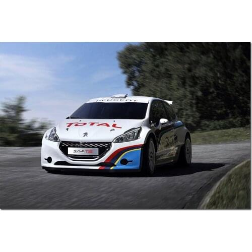 Peugeot 208 T16 Car Poster Wall Picture for Living Room Wall Art Canvas Cloth Fabric Print Painting