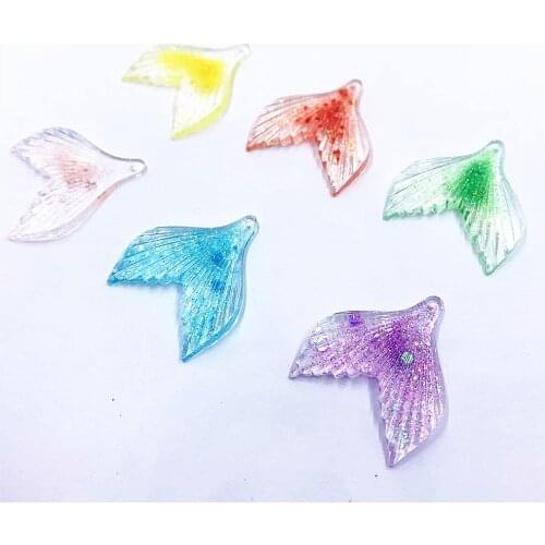 Sequined fish tail Charms Candy Necklace Keychain Pendant DIY Making Accessories