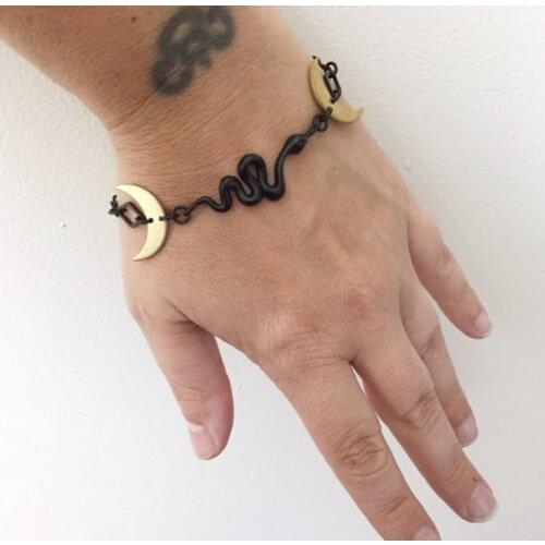 Cobra Bracelet, Black Snake Witch Bracelet, Serpent Bracelet, Snake Jewelry, Adjustable Bracelet