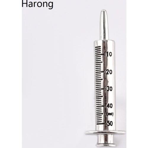 New Exquisite Quality Silver Color Syringe Brooches Pin New Small Medical Brooch For Doctor And Nurse Lapel Badge Jewelry