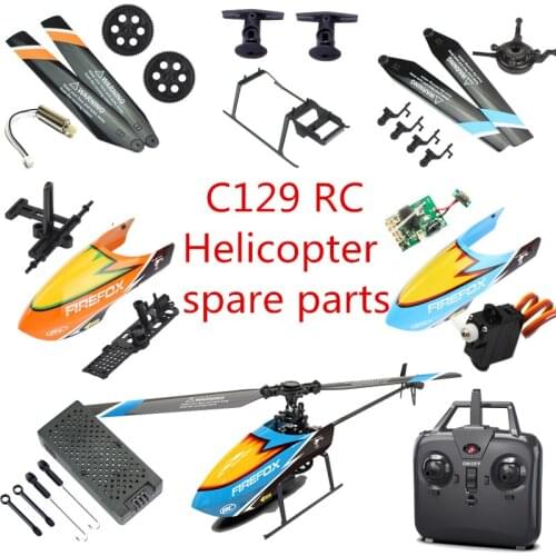 C129 4CH RC Helicopter Spare Parts propeller Head shell Main Frame gear motor blade Receiver servo etc