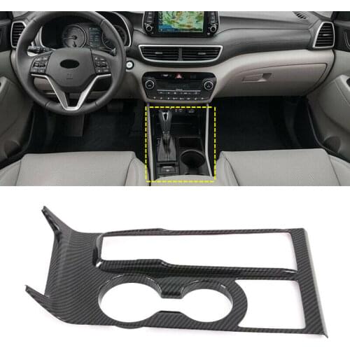 ABS Carbon Fiber Central Console Gear Shift Box Panel Cover Trim for Hyundai Tucson 2019-2020