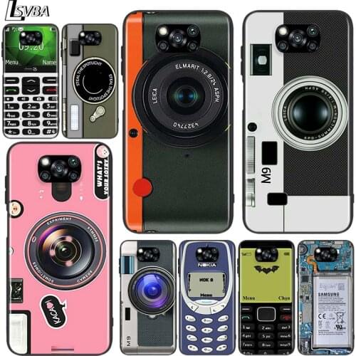 Funny Camera Retro Tape For Xiaomi Redmi K30 K30S Mi 10T Lite Pro Poco X3 NFC X2 M3 M2 F2 Pro C3 F1 Soft Black Phone Case