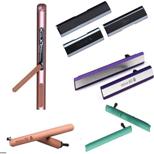 Dust Plug Case For Sony xperia z3 compact Mini M55W D5803 D5833 Z2 Z1 Rear SIM Card Micro SD USB Charging Port Slot Block Cover