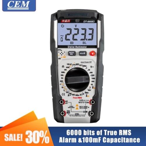 Digital Multimeter CEM DT-8908D High-Precision Automatic Smart Meter Digital Display Multimeter Portable 35/6 Fuses Protection
