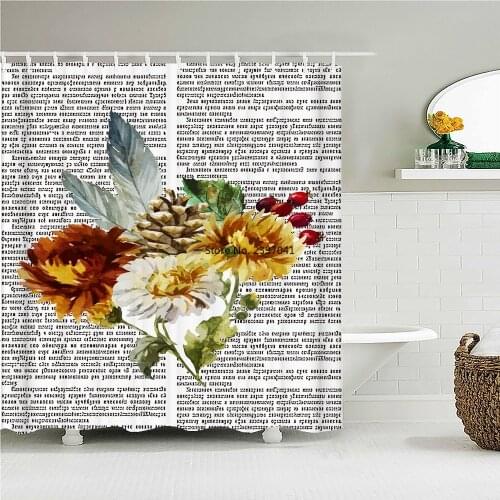 Flower peacock bird printed shower curtain washable curtain with hook bathroom decorative curtain 3d shower curtains 300*180cm