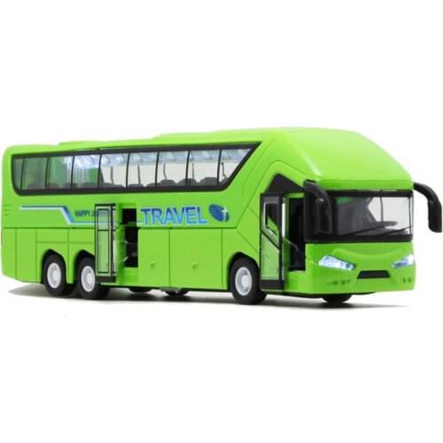 Children Pull Back Vehicles Toy Easy to Operate Pull Back Drive Alloy Long-distance Bus Model Toy for Boy