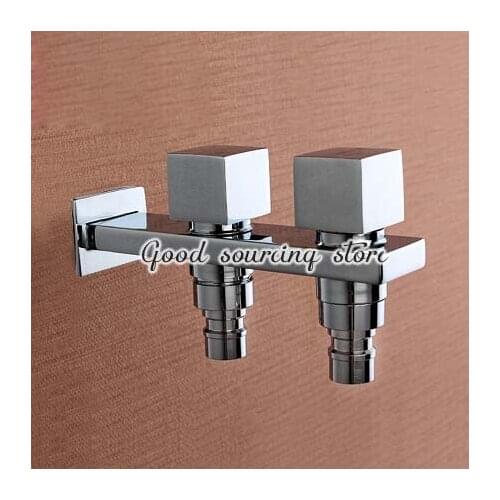 Dual outlet square tap, washing machine faucet