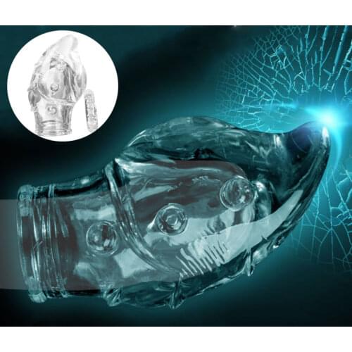 Erotic Sex Reusable Enlargement Condoms Extend G Spot Ring Male Penis Extension Sleeves No Vibrator Sex Toys For Man Adult Game