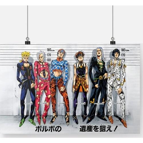 Jojo Vento Aureo Golden wind Framed Wooden Frame canvas painting decor wall art pictures study home decoration prints poster
