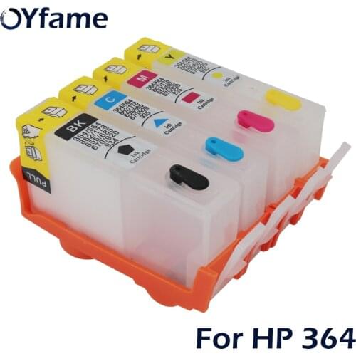 OYfame 4PCS for HP364 Ink Cartridge with ARC Chip for HP 364 364XL Cartridge For HP B109a B110a B110c B110e B209a 7510 Printer