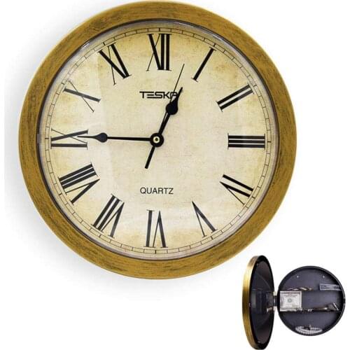 Pripaso Cash Box Wall Clock Safe Box Creative Vintage Hidden Secret Storage Box for Money Jewelry Home Office Security Clock