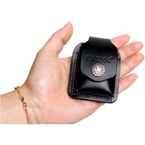 Retro five-pointed star lighter Leather Cover General Cigarette Case Waist bag Portable High-Grade Fathers Day gift