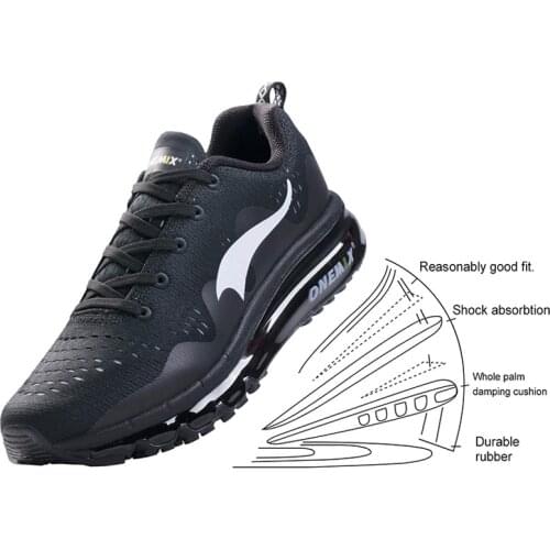 ONEMIX Mens Running Shoes Cushion Breathable Knit Mesh Light Sneakers For Men Outdoor Walking Jogging Damping Sports Shoes
