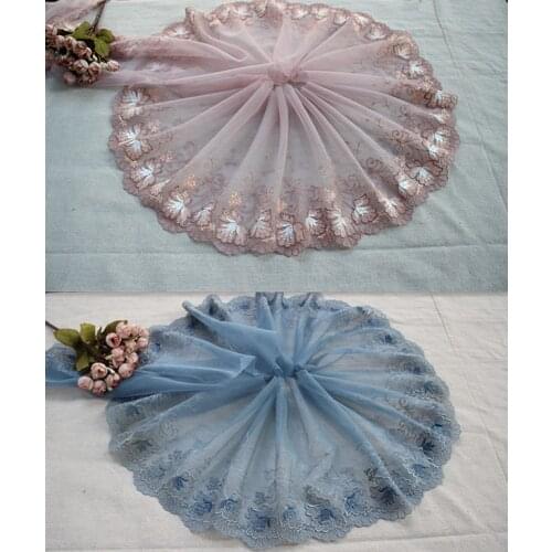 9" 23cm wide 2Yards/lot Embroidered Tulle Lace Trim ~Wonderful Feeling~,Garden Flower Lace