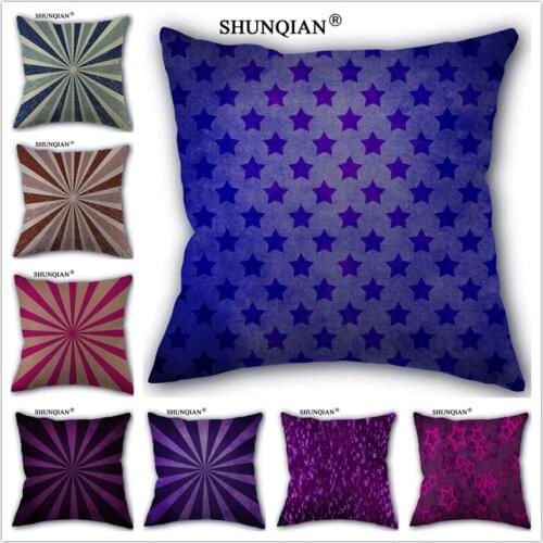 Linen Cotton Ray and stars Pillow Cover Custom Print Home Decorative Pillows Cases 45x45cm one side WZ51602