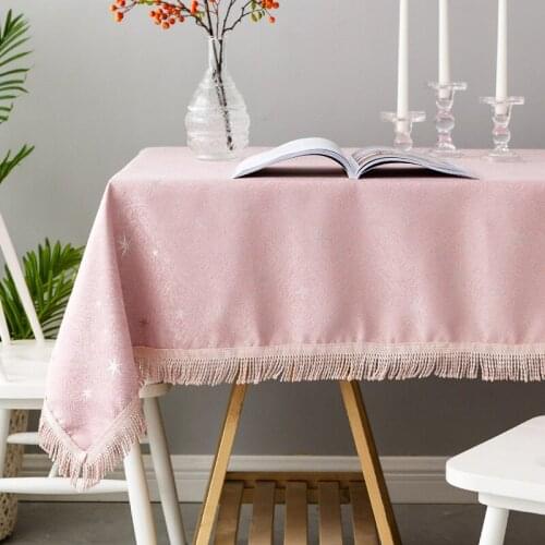 Linen Table Cloth Pink Dining Table Cover Protector Washable Rectangle Nordic Style Simple скатерть на стол стол обеденный