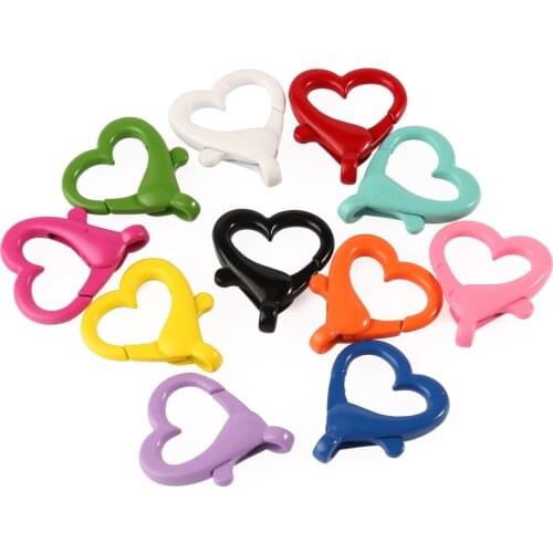 5*26mm Metal Love Heart Shape Hollow Keychain Split Key Ring Swivel Lobster Clasps Connector For Bag Belt Dog Mask Chains DIY