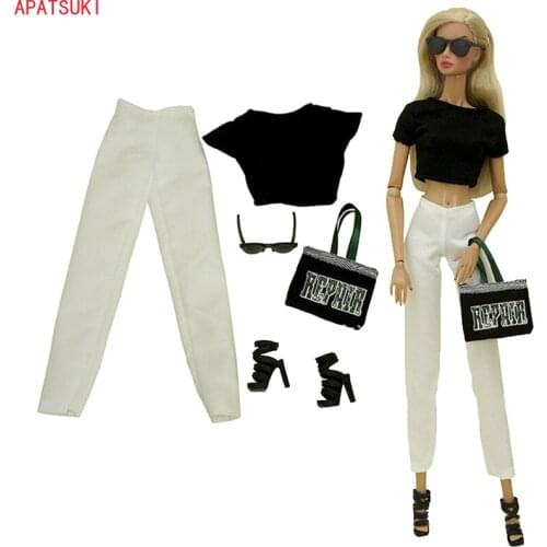 Fashion Doll Clothes Set for Barbie Outfits Office Lady 1/6 Dolls Accessories For Barbie Doll Shoes Bag Glasses Shirt Pants Toys