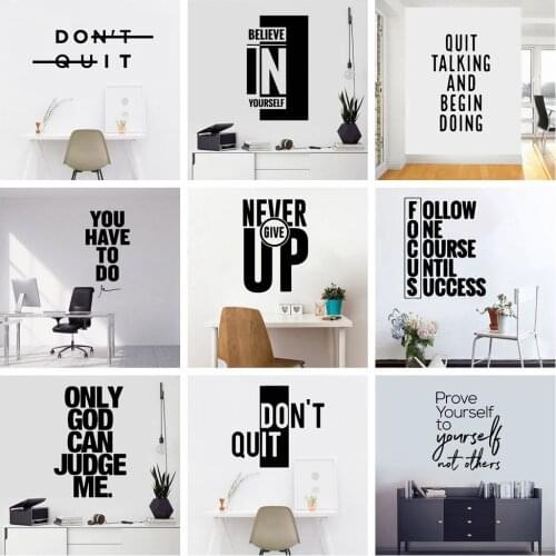 Quote Motivational Sentence Wall Stickers Art Wallpaper For Living Rooms Bedroom Decoration Accessories Murals