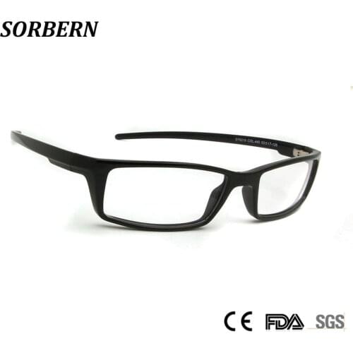 SORBERN Men Square Sports Eyeglasses TR90 Memory Optical Frames Male Prescription Eyewear Outdoor Glasses Clear Lens Spectacles