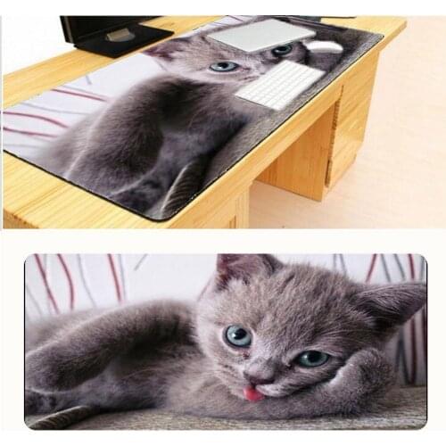 Mairuige Soft Rubber Mats Funny Lay Cat Mouse Pad Large XL 700 * 300 2MM Notebook Durable Non-slip Non-Rubber Computer