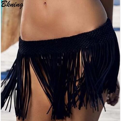Bikini Cover Up Swimsuit Skirt Tassel Beachwear Bathsuit 2019 Bikinis Cover-Ups Bathing Suit Women Pareo Beach Wear Solid