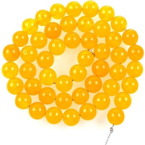 Natural Stone Yellow Transparent Alabaster Charm Loose Beads For Jewelry Making Needlework Bracelet DIY Strand 6-10MM