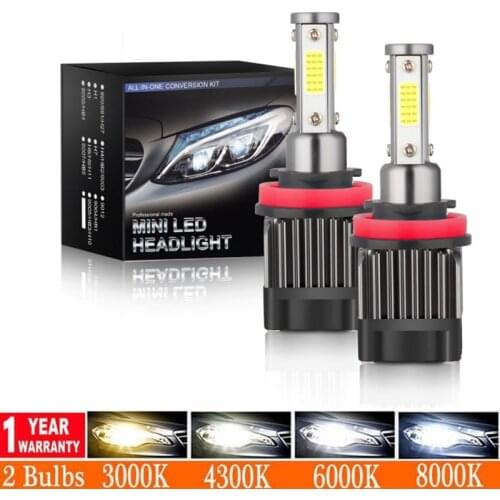 New 4side Mini H4 H7 LED Car Headlight Bulb 20000LM 4300K 6500K 8000K H1 H3 H11 H13 9005 HB3 9006 HB4 Running Auto Fog Head Lamp