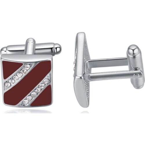 New square shirt mens cufflinks for businessman party silver plated cuff link jewelry accessories for Fathers Day