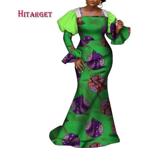 2021 New African Dress Women Dashiki Wax Print Cotton Dress Plus Size Dresses For Women 4XL 5XL 6XL African Women Clothing WY125