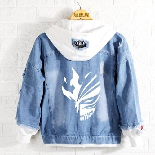New Spring BLEACH hoodie Anime Kurosaki ichigo Coat Men Women Fashion Denim Jacket