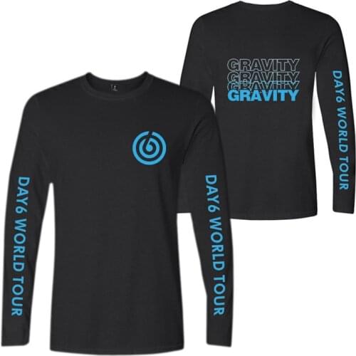 New Fashion Print Kpop DAY6 World Tour GRAVITY T-shirts Men Women T Shirts Tee Shirt O-neck Long Sleeve T-shirt Sweatshirts Tops