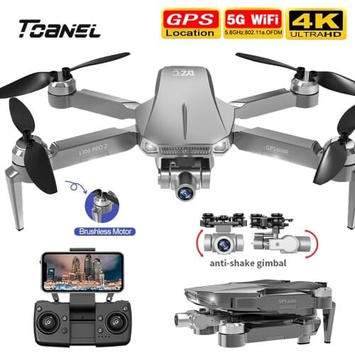 New L106 Pro2 GPS Drone 4K HD Dual Camera 2-Axis Gimbal Aerial Photography Brushless Foldable Quadcopter RC Distance 1200M