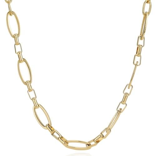 Statement Stainless Steel Chain Choker Necklace for Women Simple 14K Metal Texture Collar Necklace Fashion Collier Femme Gifts