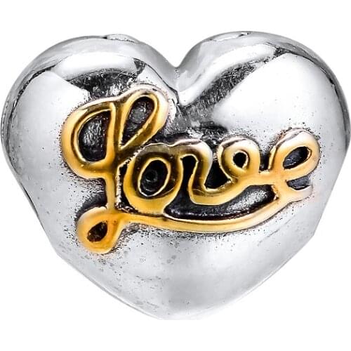 Fits Brand Bracelets Beads for Jewelry Making Heart of Love Clip Bead Europe Charms DIY Sterling-Silver-JEWELRY Kralen