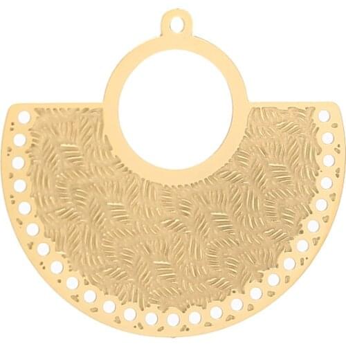 3pcs Gold Plated Stainless Steel Earring Charm Sector Chandelier Connectors Pendants Findings For DIY Earrings Jewelry Making