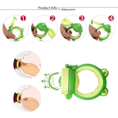 Food Feeding Fresh Replace Nibbler Safety Baby Supplies Silicone Vegetable Fruit Pacifier Replace Teether Frog baby pacifier
