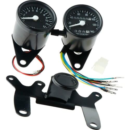 12V Tachometer + Speedometer 280x85x90mm/11.02x33.46x35.43inch + Odometer + Bracket Fit for Motorcycle