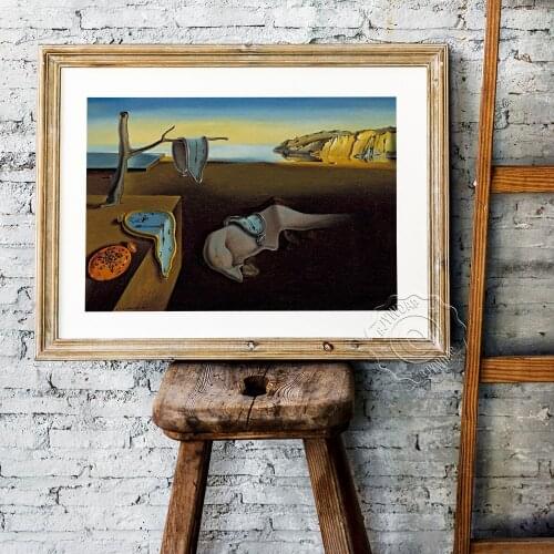 Spain Salvador Dali Exhibition Poster, 1931 The Persistence Of Memory Canvas Painting, Melting Clock Surrealism Home Wall Decor