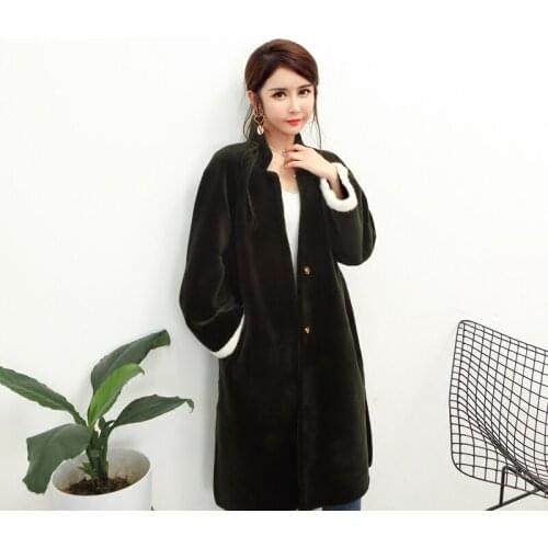 Sheep Real Fur Female Shearing Wool Winter Long Coat Women Clothes 2020 Elegant Womens Jackets Abrigo Mujer KJ227