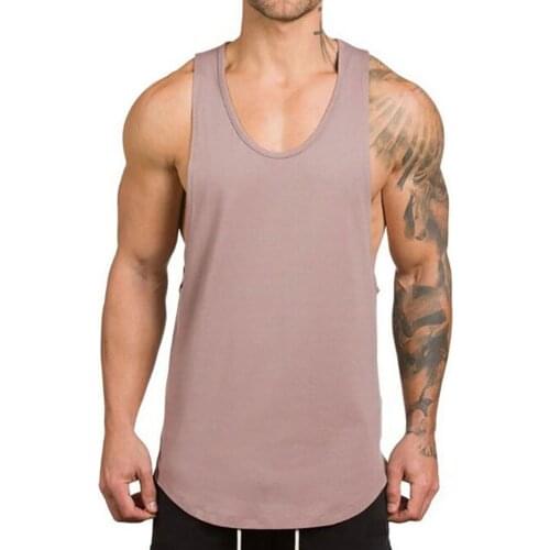2021 Summer Casual Vest Sleeveless Breathable Cotton Blend Men Sleeveless O Neck Loose Shirt for Training Fitness Tank Tops