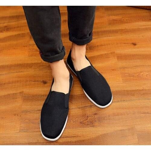 Winter warm wing chun kung fu martial arts shoes shaolin monk zen lay sneakers black tai chiwushu taiji shoes