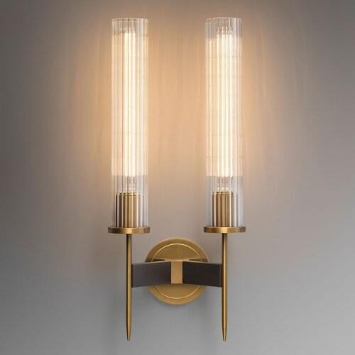Post Modern Gold Wall Lamp Led Mirror Wall Light Glass Lampshade Sconce for Bedroom Kitchen Stair Home Fixtures Industrial Decor