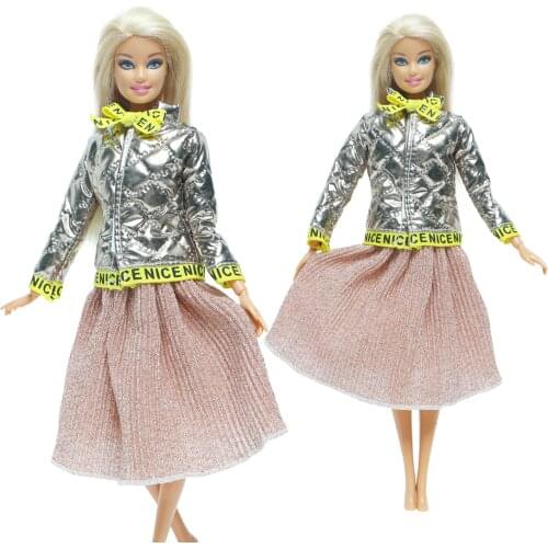 1 Set Doll Coat Long Sleeve Outfit Dress Winter Warm Casual Wear Skirt Clothes for Barbie Doll Accessories Dollhouse Kids Toy