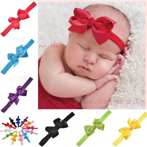 12pcs/Lot Childrens bow hair band baby elastic headband girl headgear hair accessories baby head flower