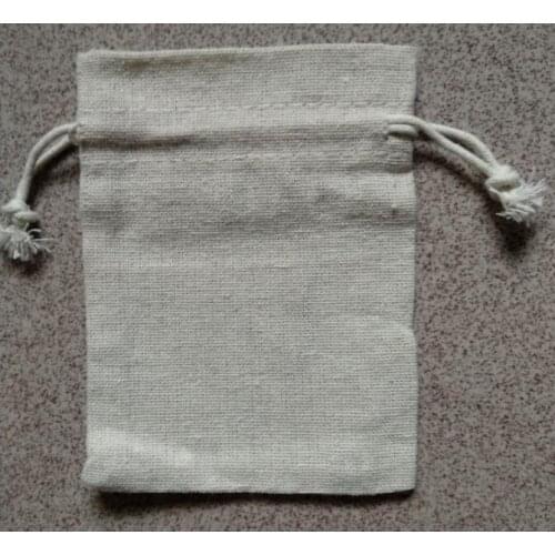 20pcs high quality overlocked linen bags 10x13cm jewelry drawstring bag for toiletry jewelry storage and packaging bag
