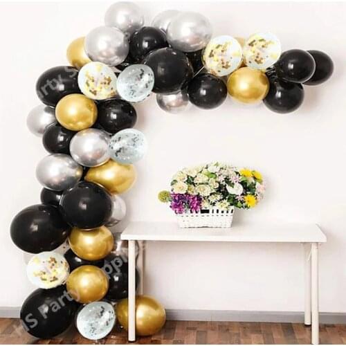 42pcs Metallic Balloon gold silver confetti Balloons blackk Latex Birthday Party Wedding Decorations Baby Shower Wedding Balloo
