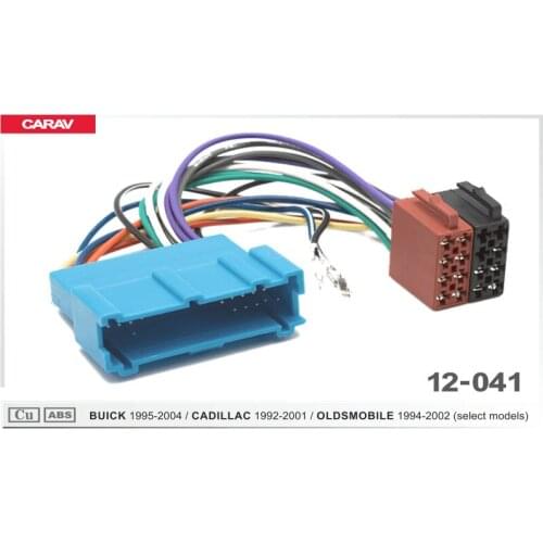 CARAV 12-041 ISO Radio Adapter for BUICK 1995-2004/CADILLAC 1992-2001/OLDSMOBILE Wiring Harness Connector Lead Loom Cable Plug